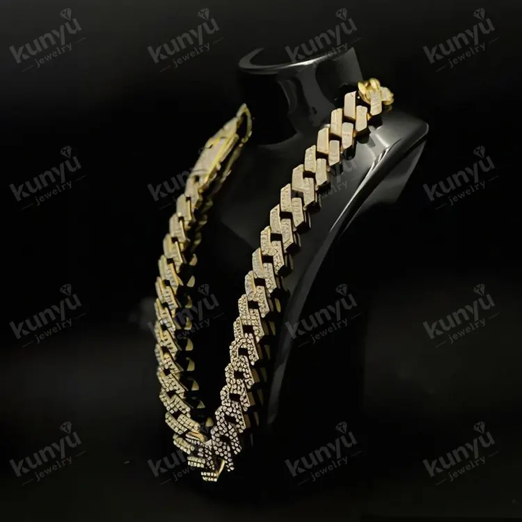 Glittrande Rhinestone kubansk länkkedja